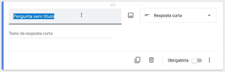 Tipos de questões do Google Formulários
